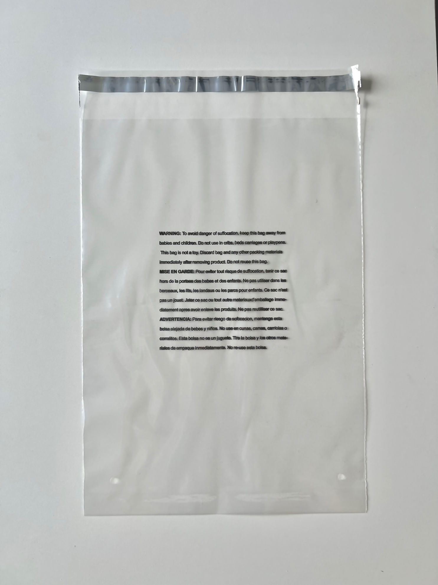 Warning Printed Bags